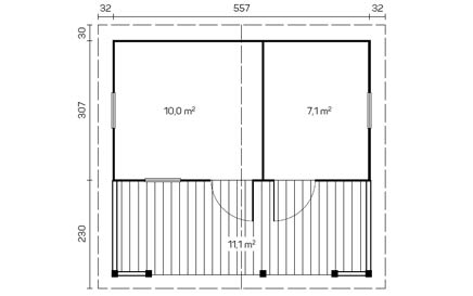 The Eino Sauna Size